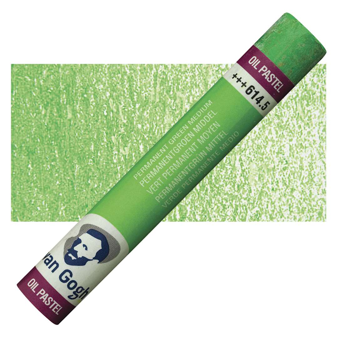 Open in modal - Van Gogh Oil Pastel - Permanent Green Medium oil pastel and swatch