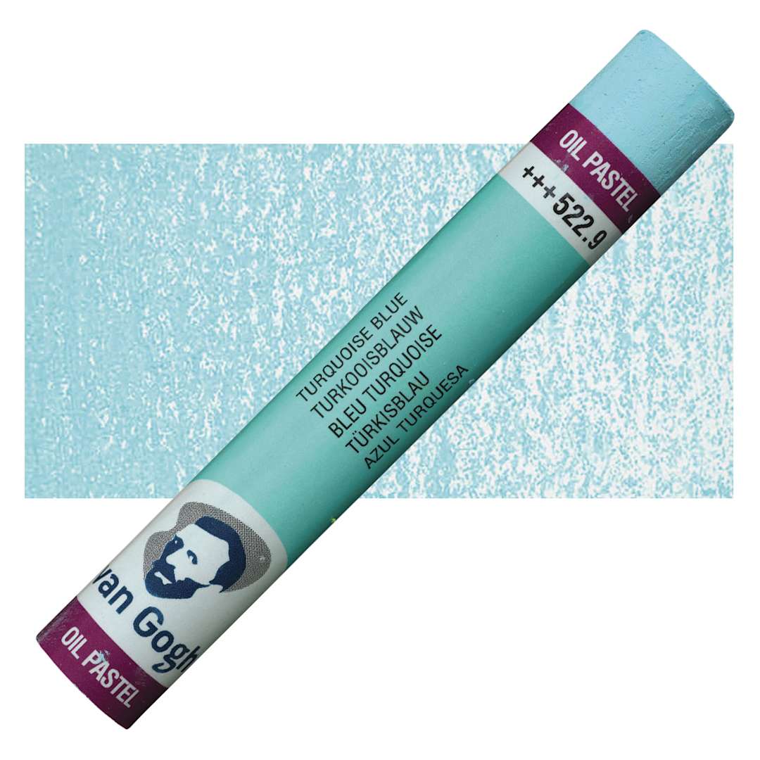 Open in modal - Van Gogh Oil Pastel - Turquoise Blue 522.9 oil pastel and swatch