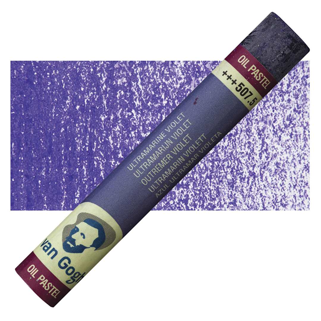 Open in modal - Van Gogh Oil Pastel - Ultramarine Violet 507.5 oil pastel and swatch
