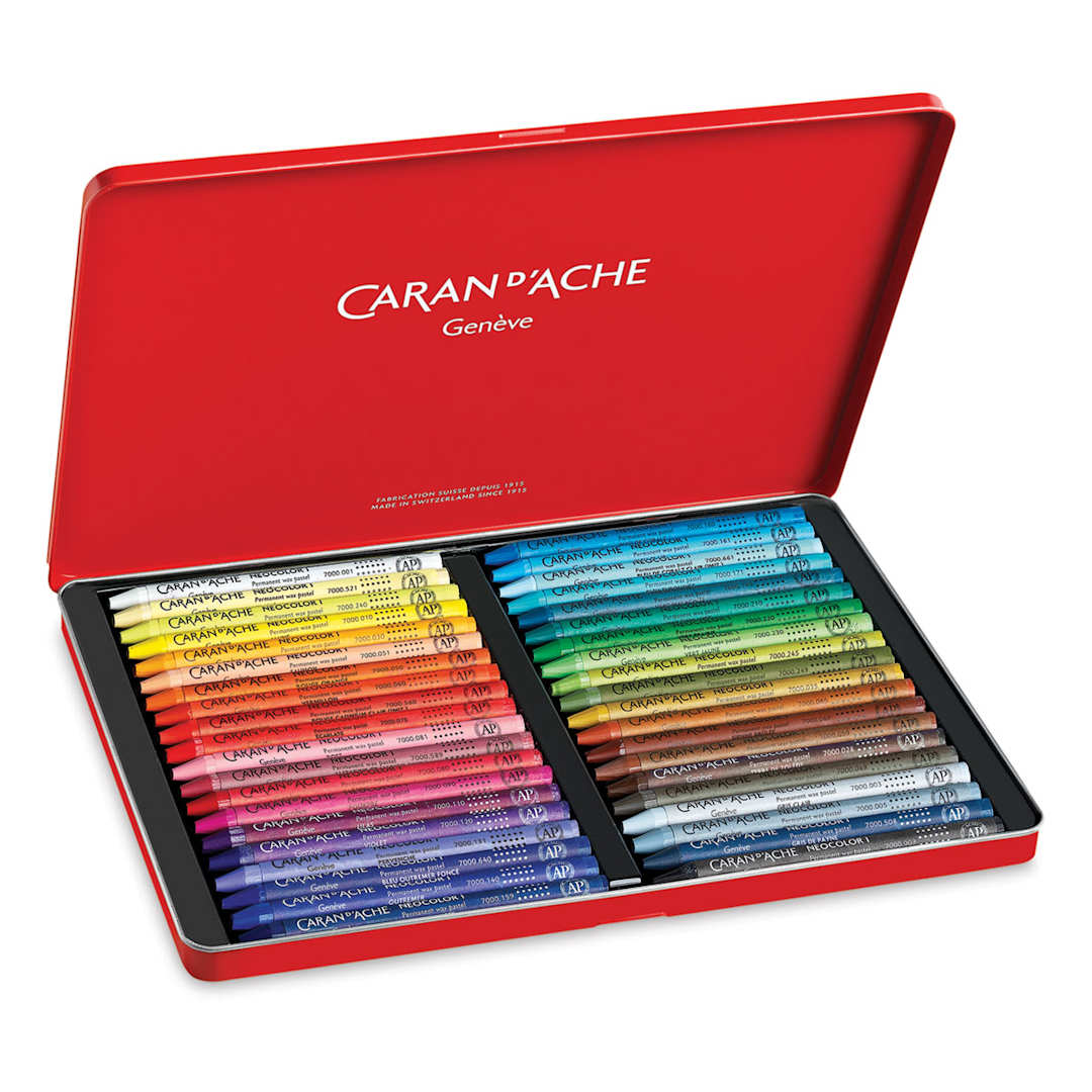 Open in modal - Caran d'Ache Neocolor I Wax Pastels - Open package of Set of 40 Pastels