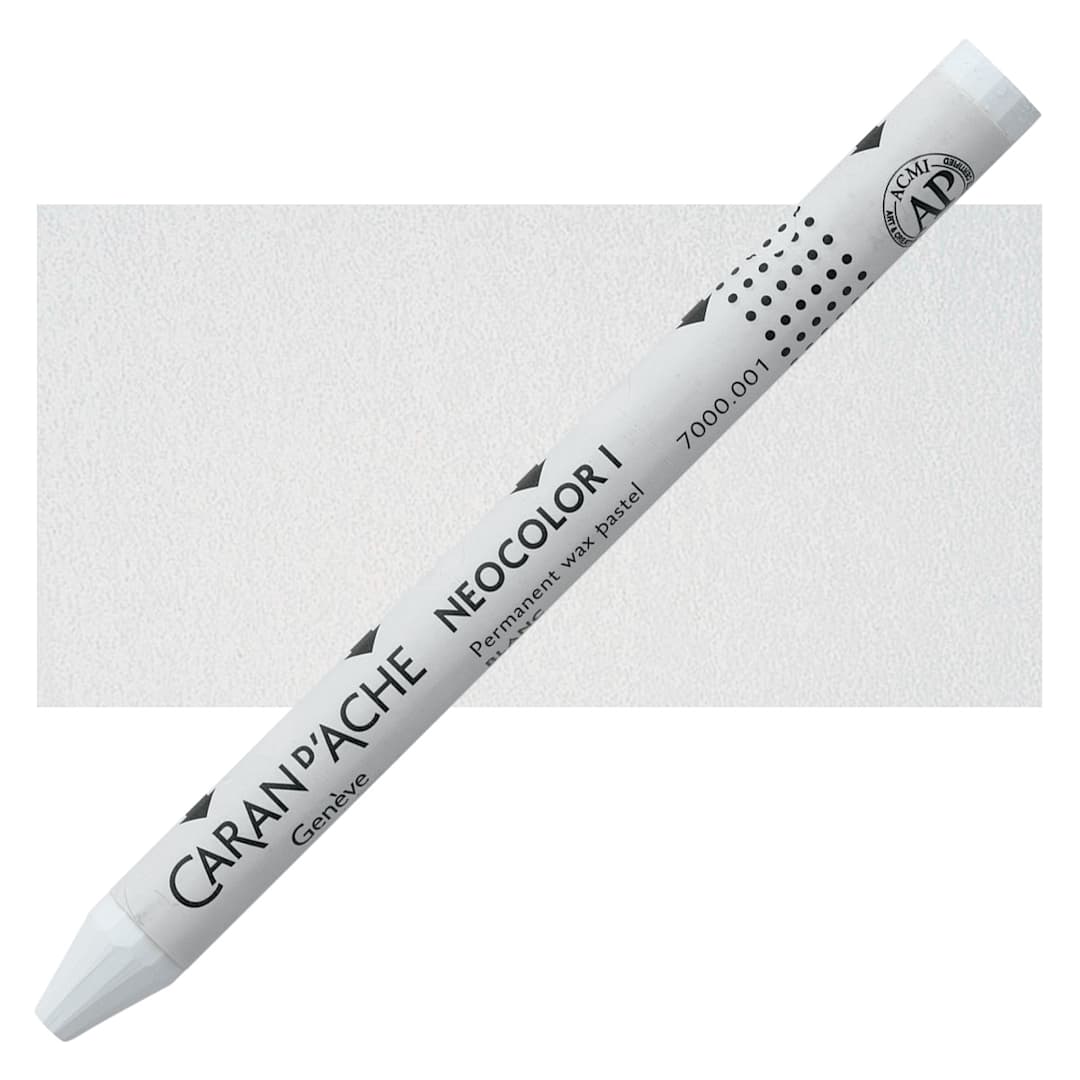 Open in modal - Caran d'Ache Neocolor I Wax Pastel - White pastel and swatch