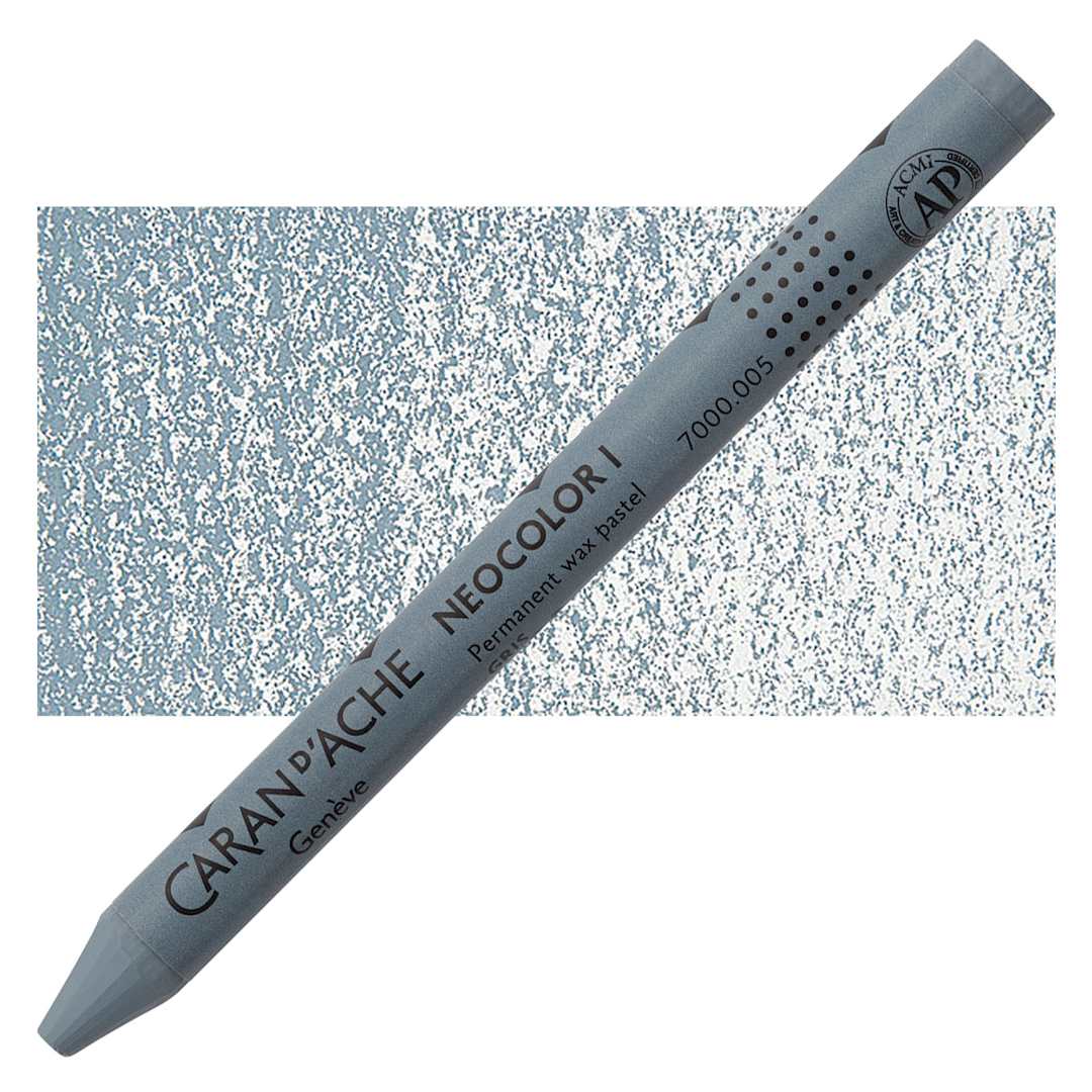 Open in modal - Caran d'Ache Neocolor I Wax Pastel - Gray pastel and swatch