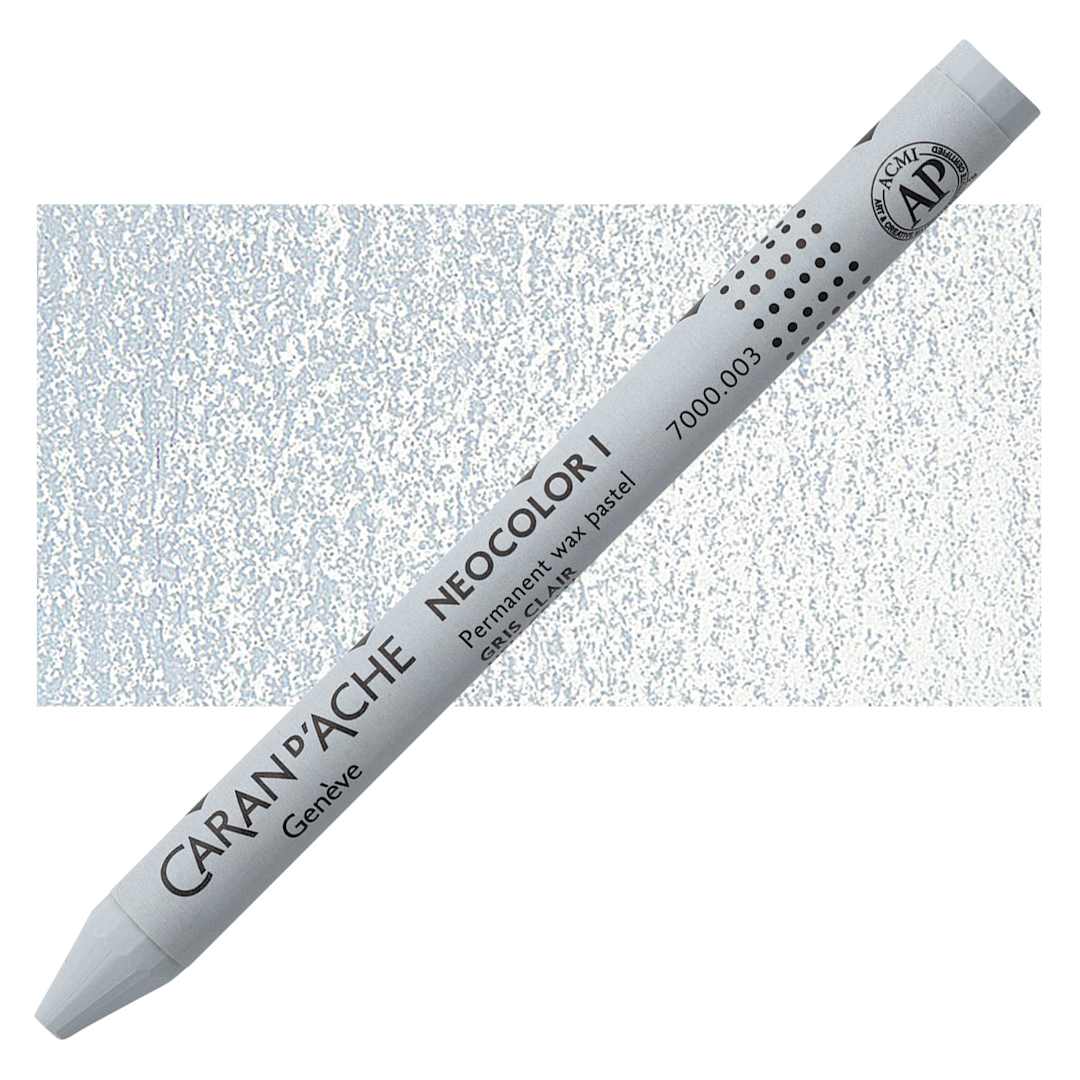 Open in modal - Caran d'Ache Neocolor I Wax Pastel - Light Gray pastel and swatch