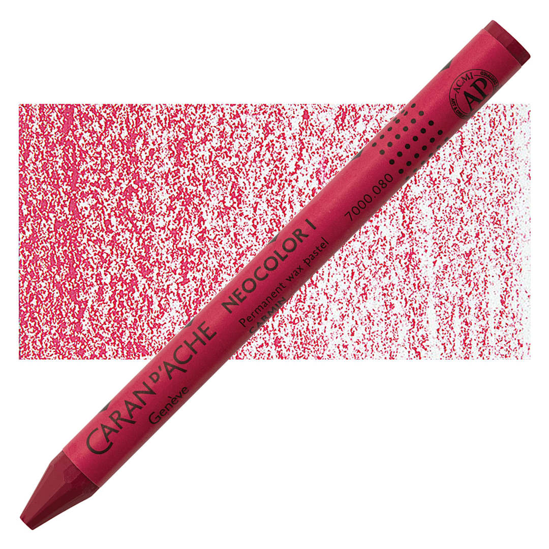 Open in modal - Caran d'Ache Neocolor I Wax Crayon - Carmine pastel and swatch