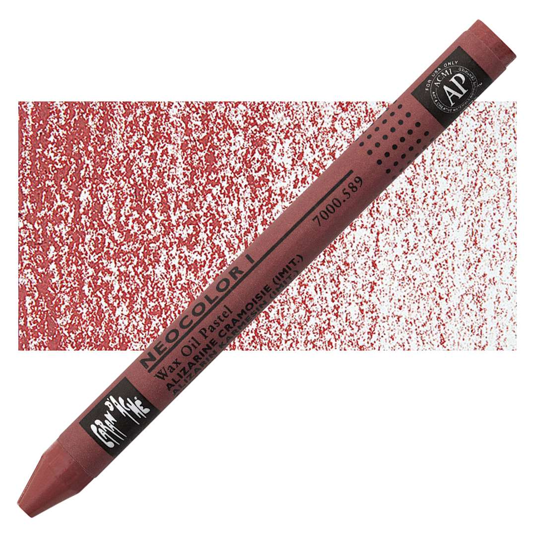 Open in modal - Caran d'Ache Neocolor I Wax Pastel - Crimson Alizarin Hue pastel and swatch