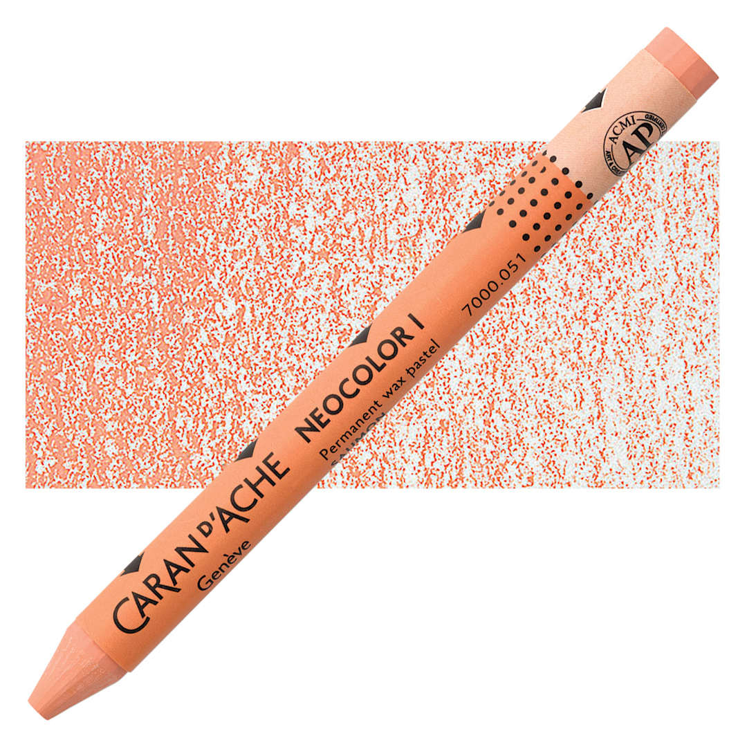 Open in modal - Caran d'Ache Neocolor I Wax Pastel - Salmon pastel and swatch