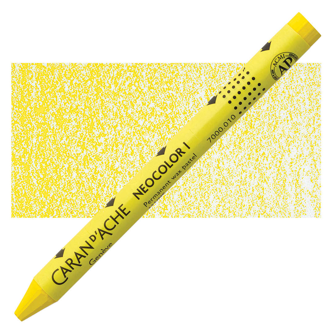 Open in modal - Caran d'Ache Neocolor I Wax Pastel - Yellow pastel and swatch