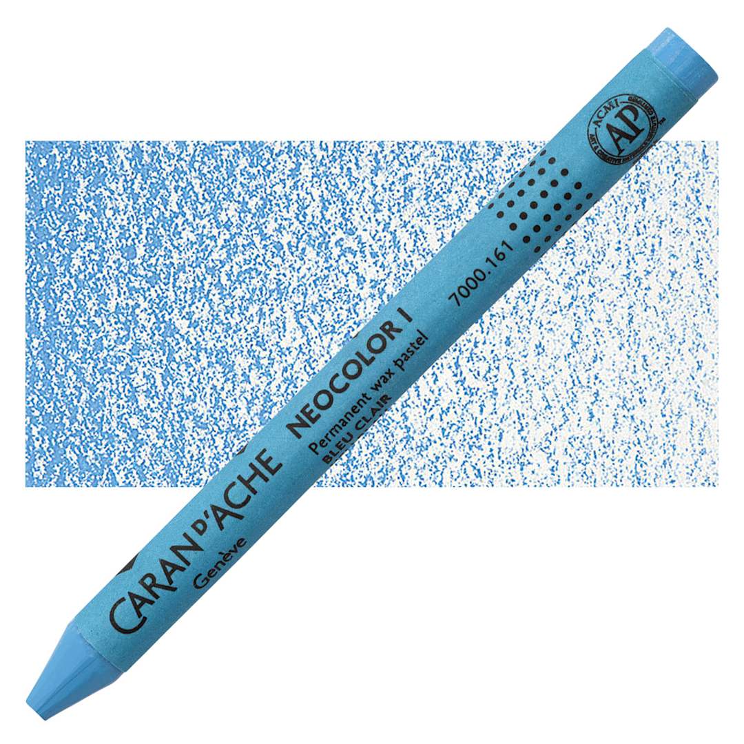Open in modal - Caran d'Ache Neocolor I Wax Pastel - Light Blue pastel and swatch