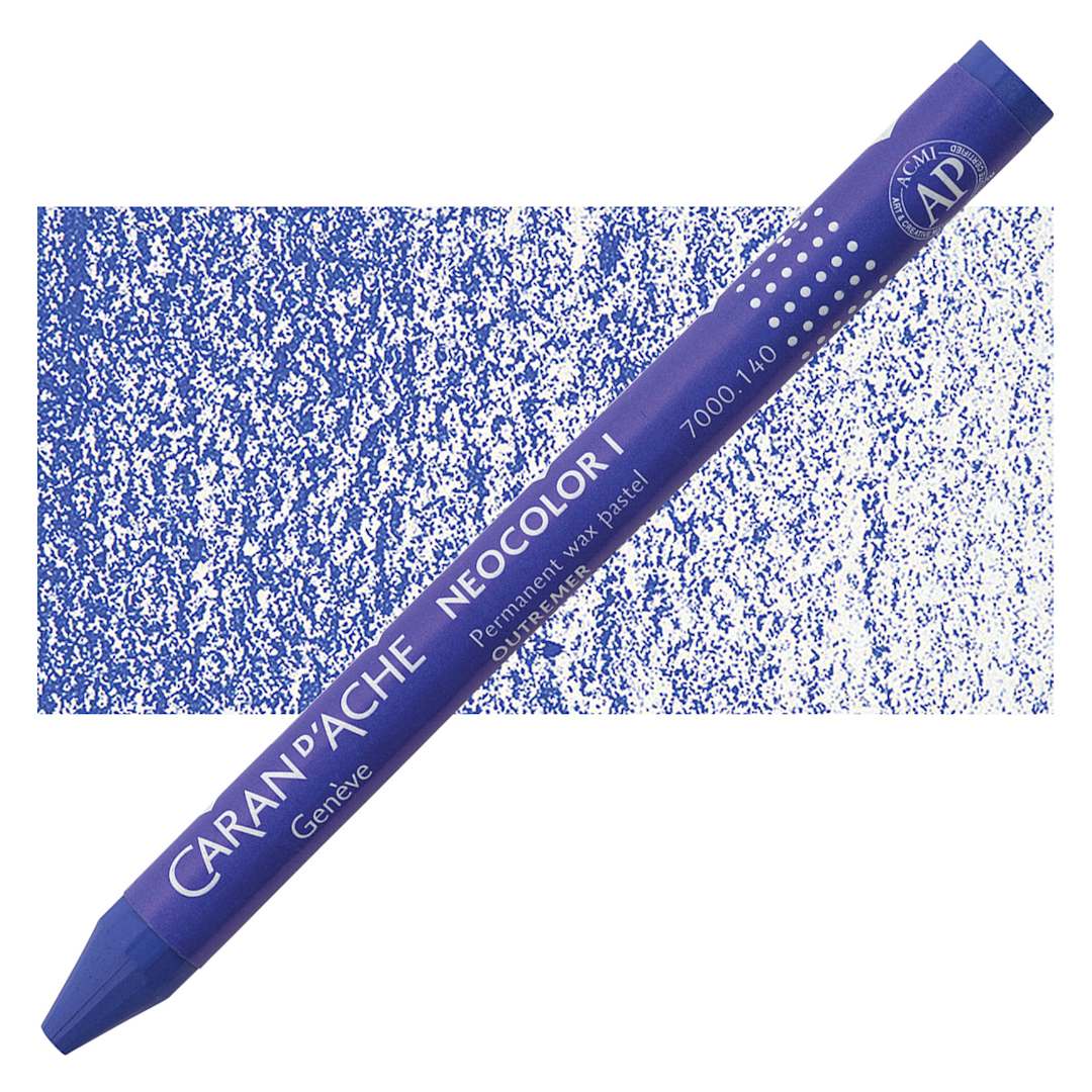 Open in modal - Caran d'Ache Neocolor I Wax Pastel - Ultramarine pastel and swatch