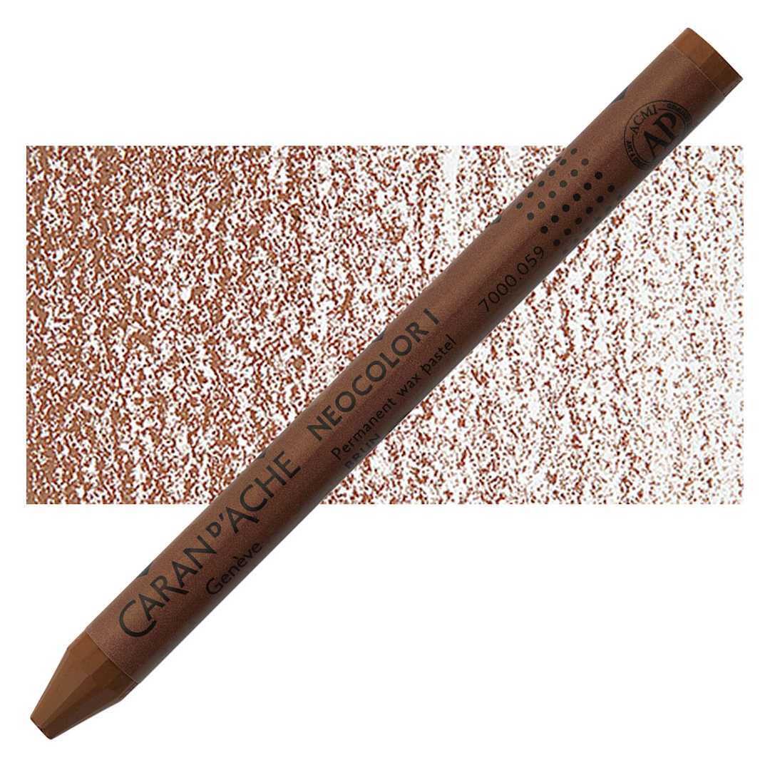 Open in modal - Caran d'Ache Neocolor I Wax Pastel - Brown pastel and swatch