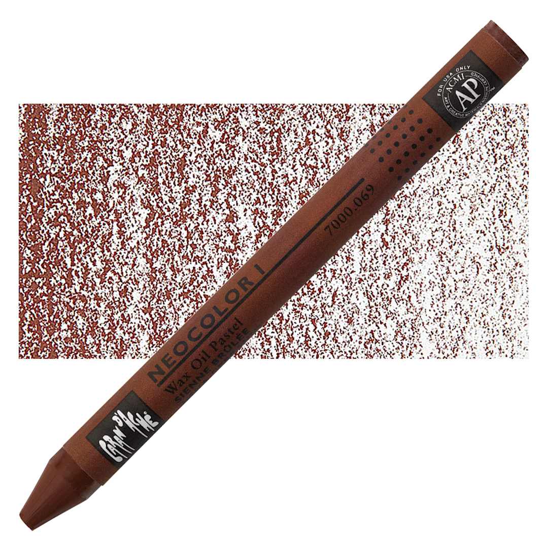 Open in modal - Caran d'Ache Neocolor I Wax Pastel - Burnt Sienna pastel and swatch