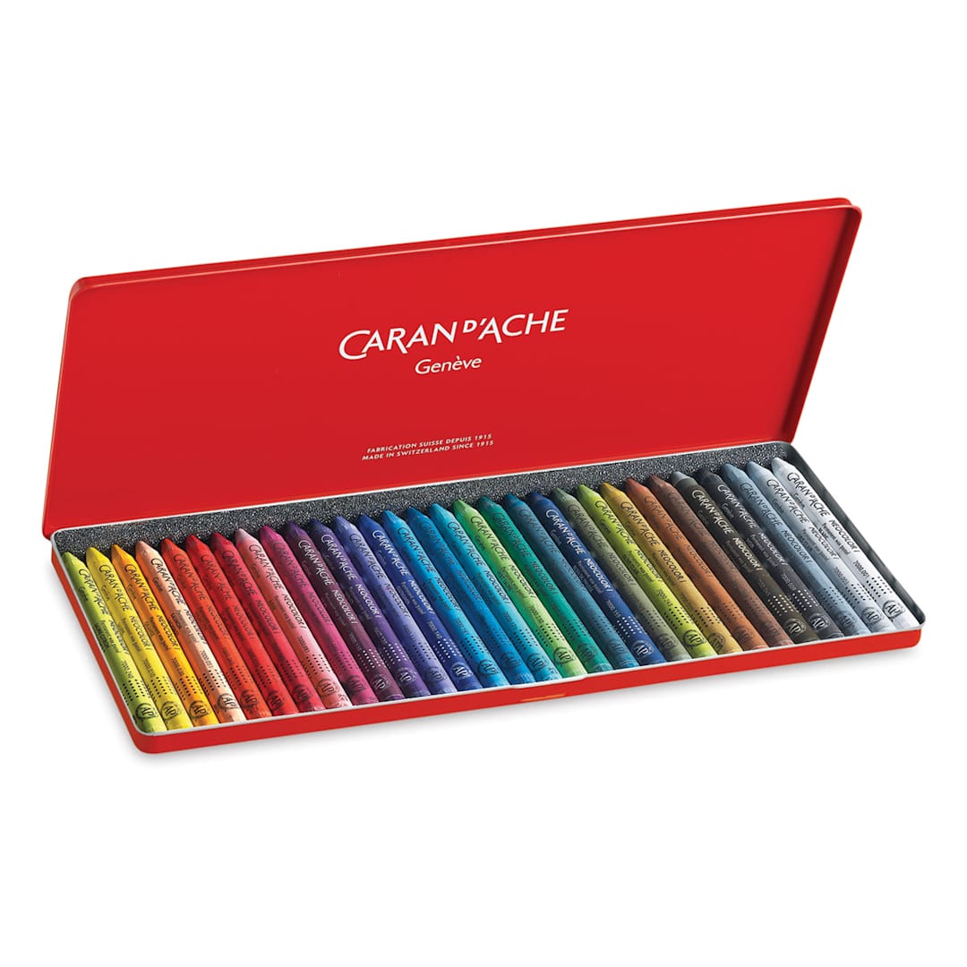 Open in modal - Caran d'Ache Neocolor I Wax Pastels - Open package of Set of 30 Pastels