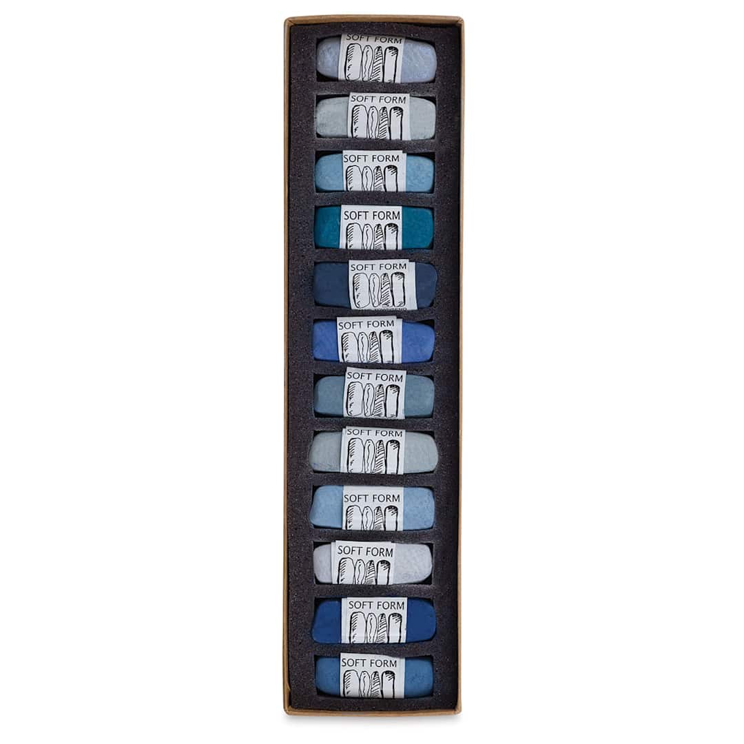 Open in modal - Smokey Blues, Set of 12 Pastels in Tray