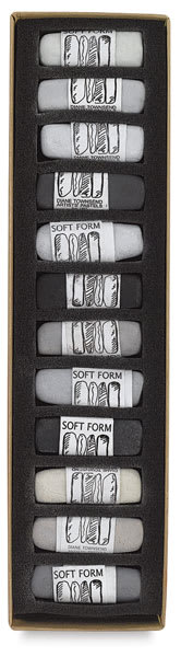 Open in modal - Gray, Set of 12  Pastels in Tray