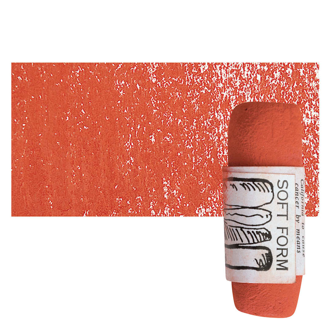 Open in modal - Townsend Artists' Soft Form Pastel - Cadmium Red Light 014D pastel and swatch