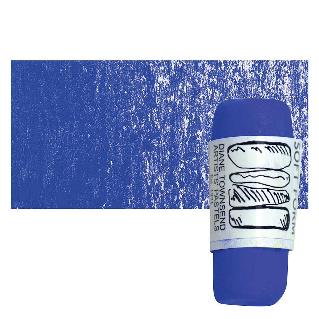 Open in modal - Townsend Artists' Soft Form Pastel - Ultramarine Blue 011 pastel and swatch