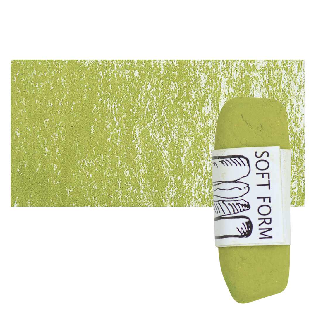 Open in modal - Townsend Artists' Soft Form Pastel - Permanent Green Medium (Dark) pastel and swatch