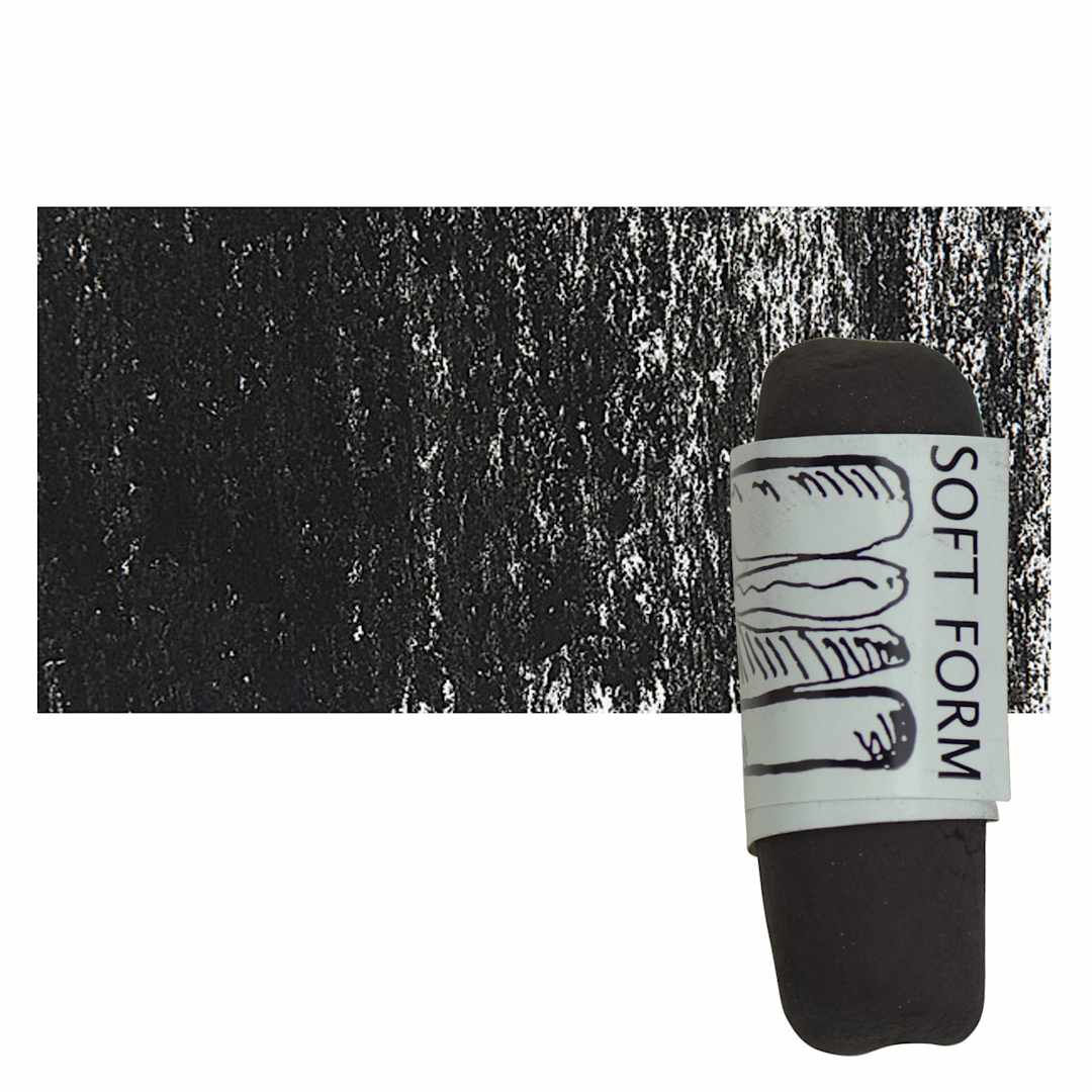 Open in modal - Townsend Artists' Soft Form Pastel - Bone Black 001 pastel and swatch