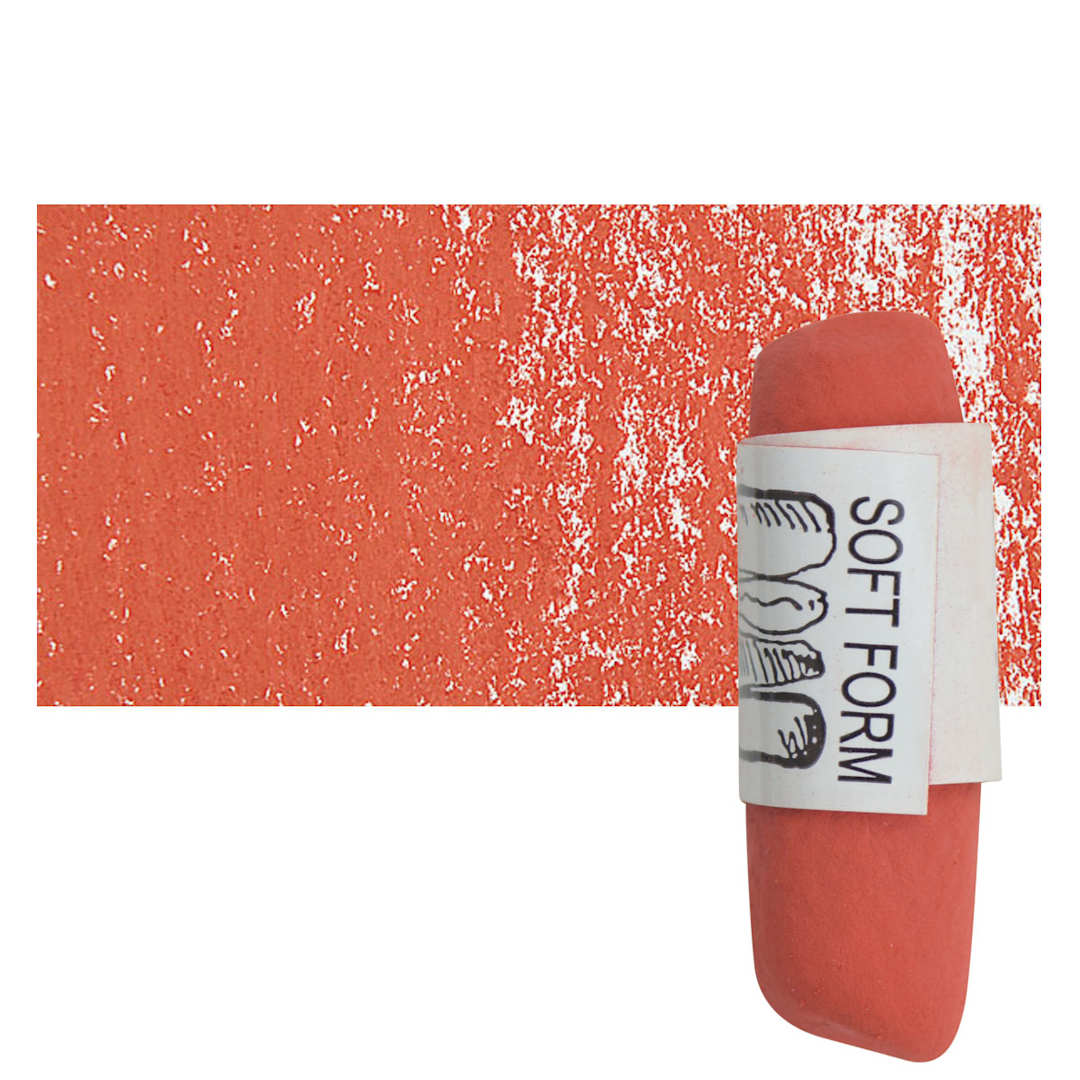 Open in modal - Townsend Artists' Soft Form Pastel - Cadmium Red Medium (Dark) pastel and swatch