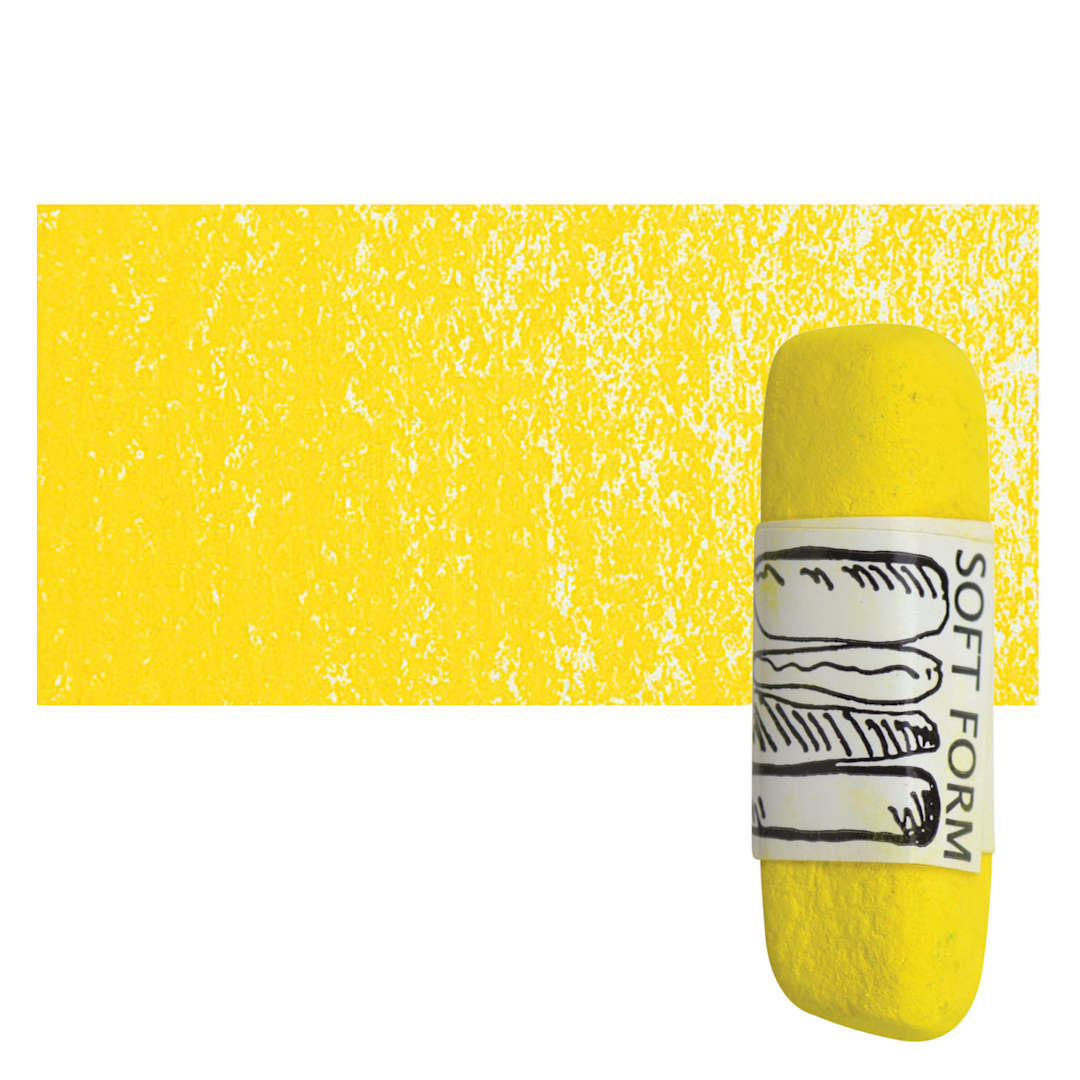 Open in modal - Townsend Artists' Soft Form Pastel - Cadmium Yellow Medium (Dark) pastel and swatch