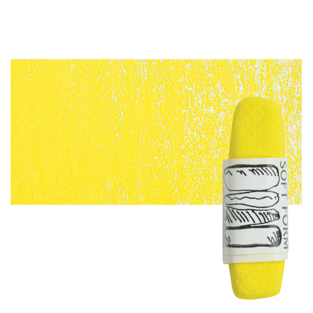 Open in modal - Townsend Artists' Soft Form Pastel - Cadmium Yellow Medium 020 pastel and swatch