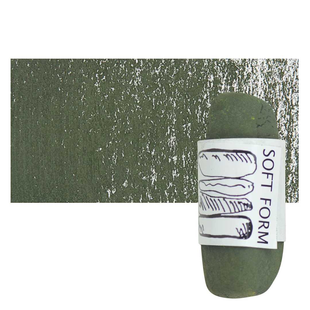 Open in modal - Townsend Artists' Soft Form Pastel - Dark Green (LIght) pastel and swatch