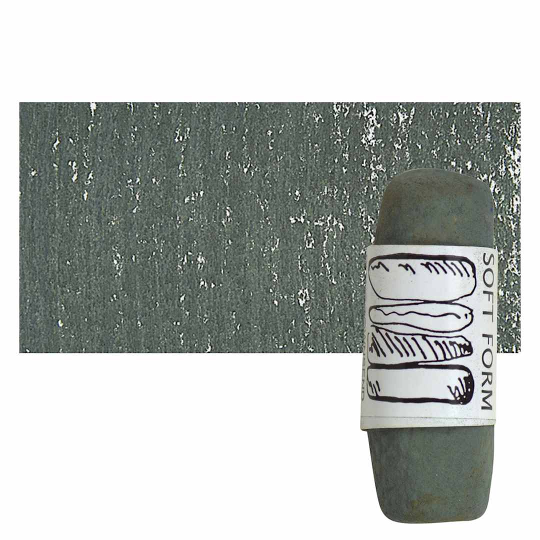 Open in modal - Townsend Artists' Soft Form Pastel - Earth Green 120D pastel and swatch