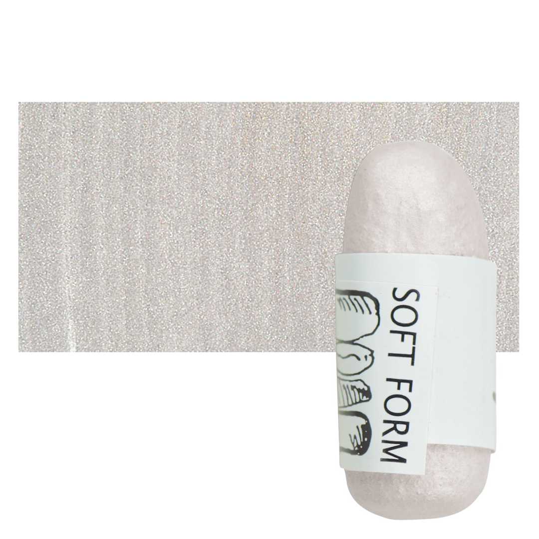 Open in modal - Townsend Artists' Soft Form Pastel - Metallic Aluminum 609 pastel and swatch