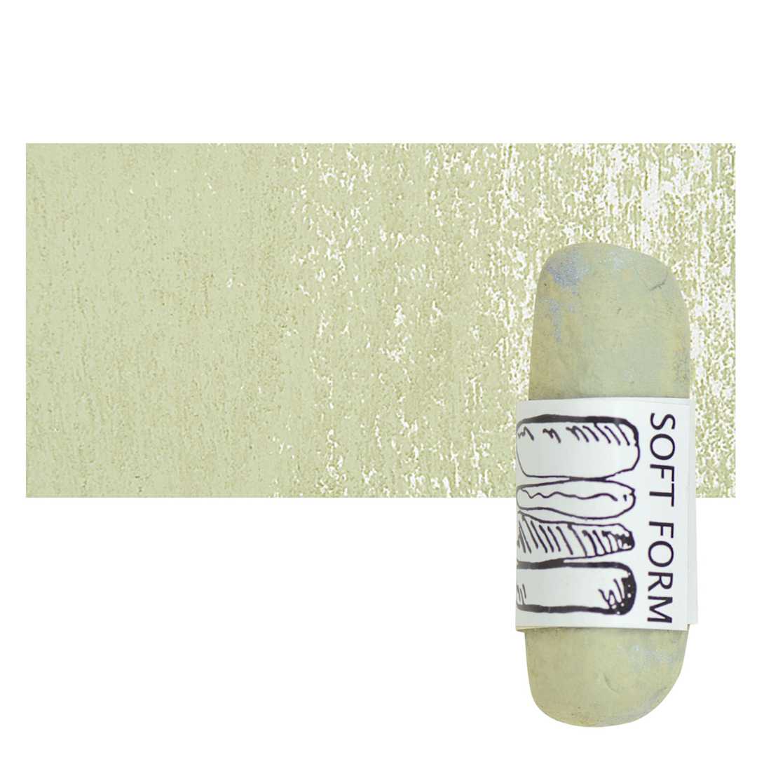 Open in modal - Townsend Artists' Soft Form Pastel - Pale Green 090S pastel and swatch