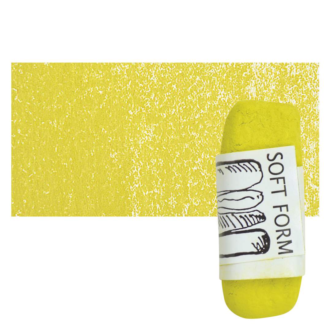 Open in modal - Townsend Artists' Soft Form Pastel - Yellow Green Medium 027 pastel and swatch