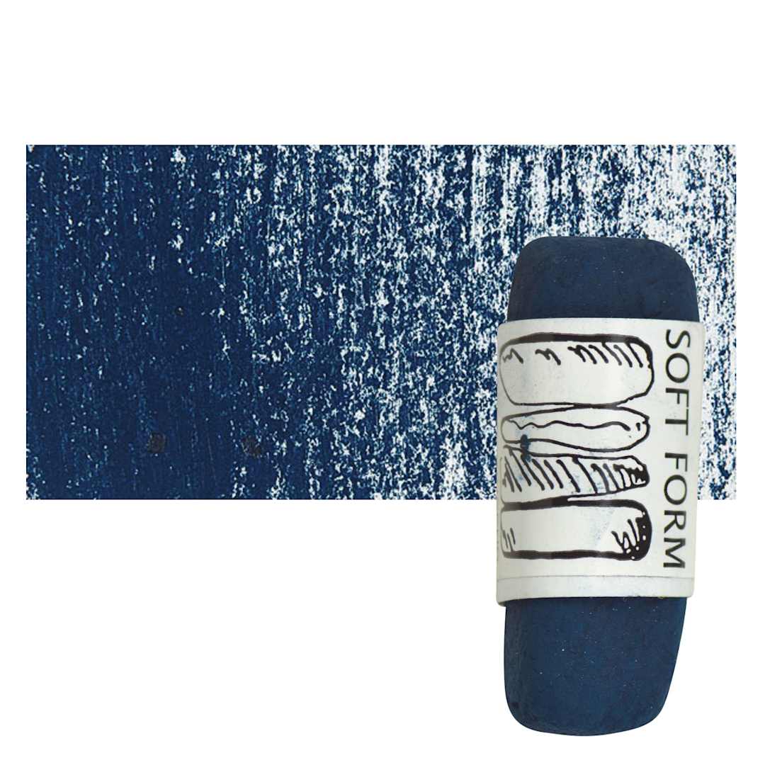 Open in modal - Townsend Artists' Soft Form Pastel - Prussian Blue 035 pastel and swatch