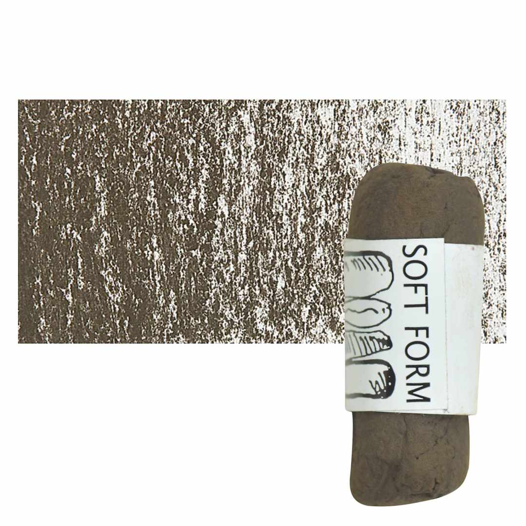 Open in modal - Townsend Artists' Soft Form Pastel - Raw Umber (Dark) pastel and swatch