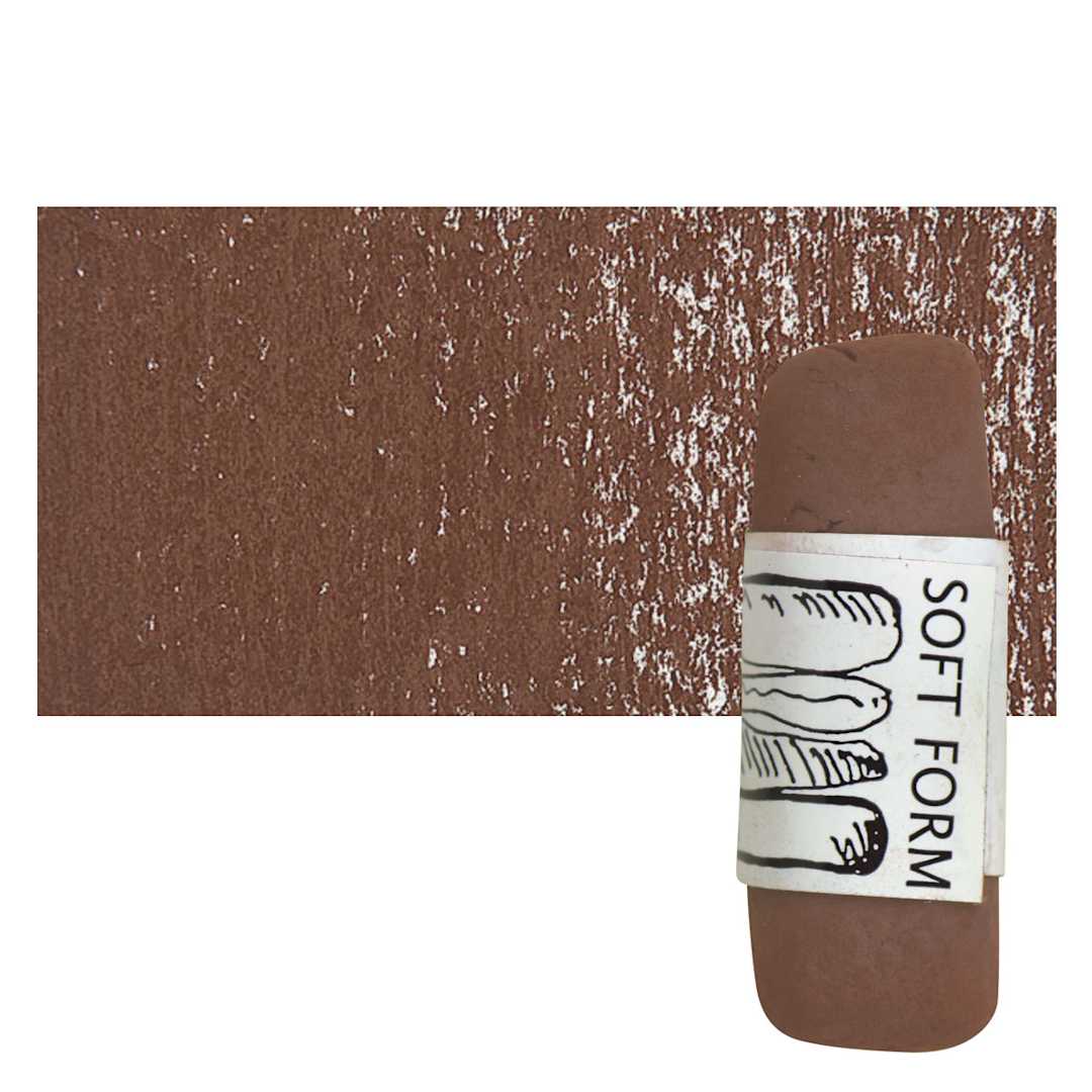 Open in modal - Townsend Artists' Soft Form Pastel - Terra Cotta (Dark) pastel and swatch