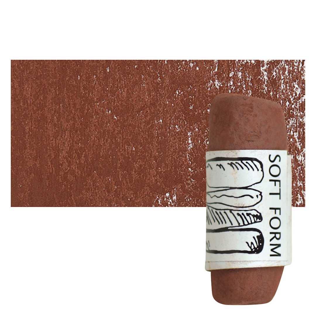 Open in modal - Townsend Artists' Soft Form Pastel - Terra Cotta 040 pastel and swatch