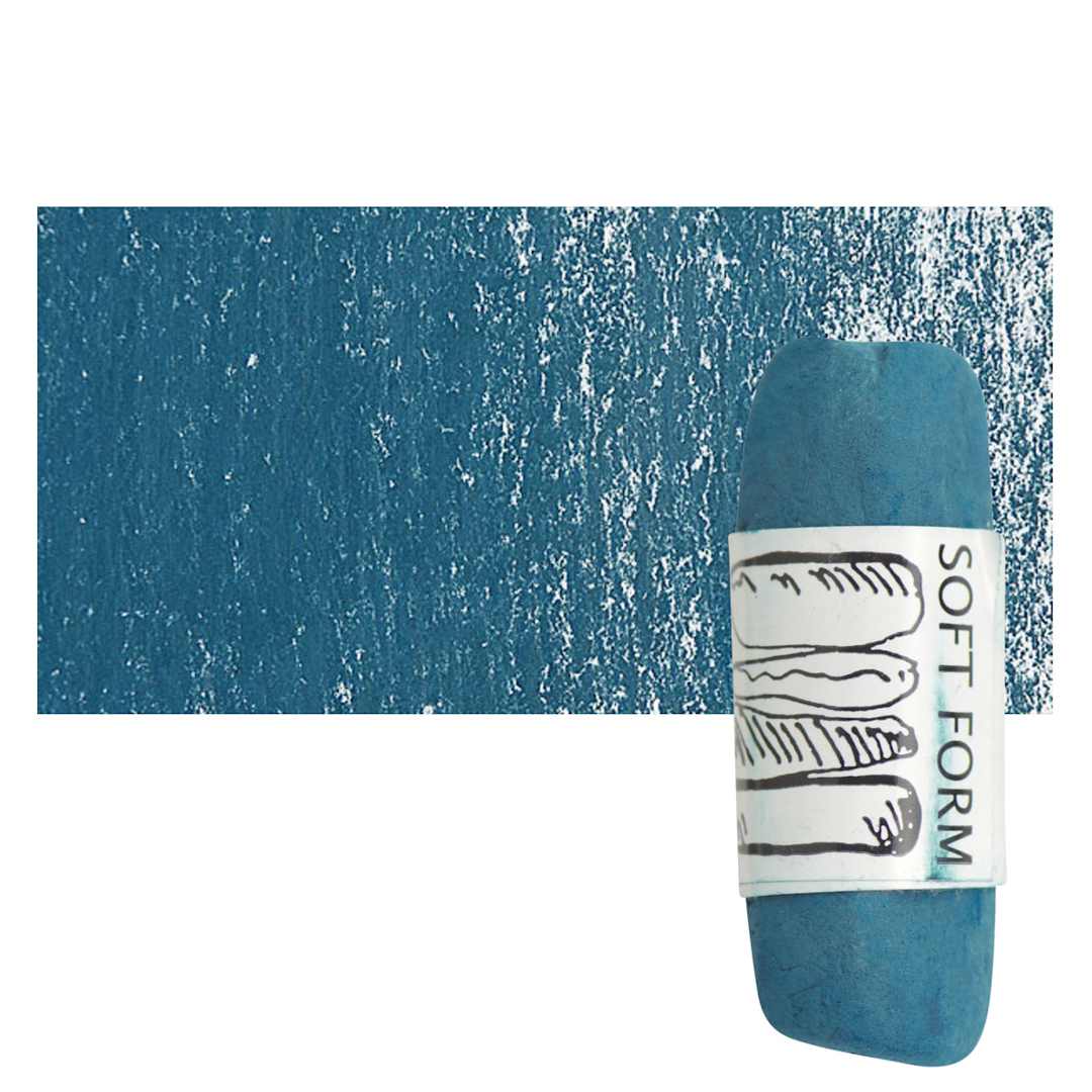 Open in modal - Townsend Artists' Soft Form Pastel - Turquoise Dark 032D pastel and swatch