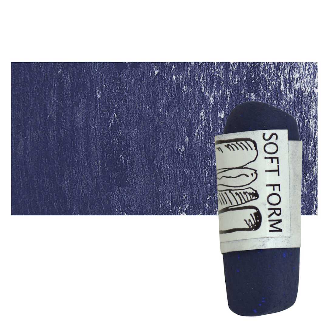 Open in modal - Townsend Artists' Soft Form Pastel - Ultra Blue Black pastel and swatch