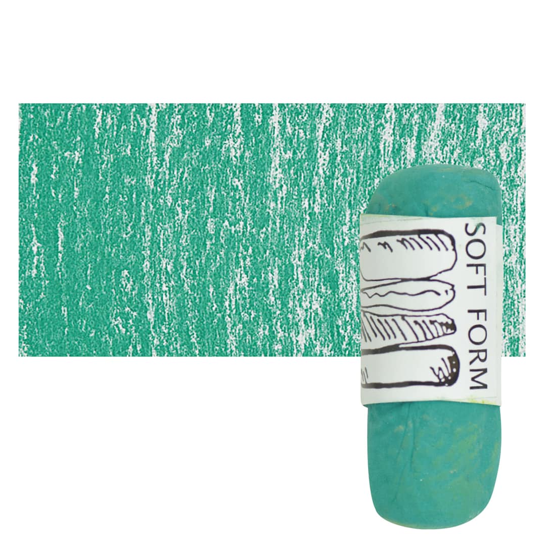 Open in modal - Townsend Artists' Soft Form Pastel - Viridian 044 pastel and swatch