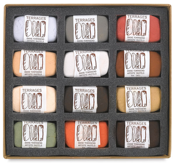 Open in modal - Townsend Terrages Pastel Set of 12 Portrait Colors (A) shown in cushioned open box