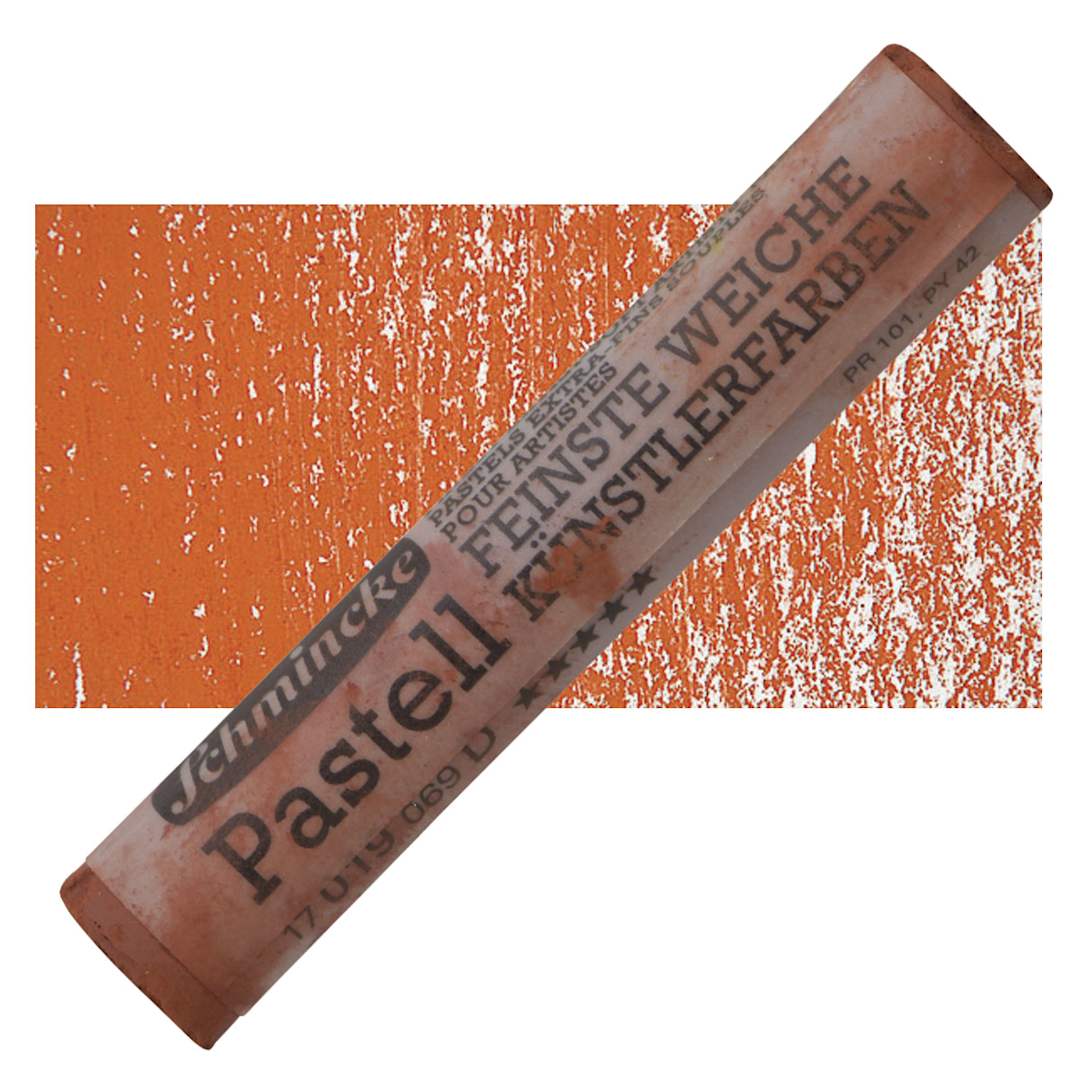 Open in modal - Schmincke Soft Pastel - Burnt Yellow Ochre D pastel and swatch
