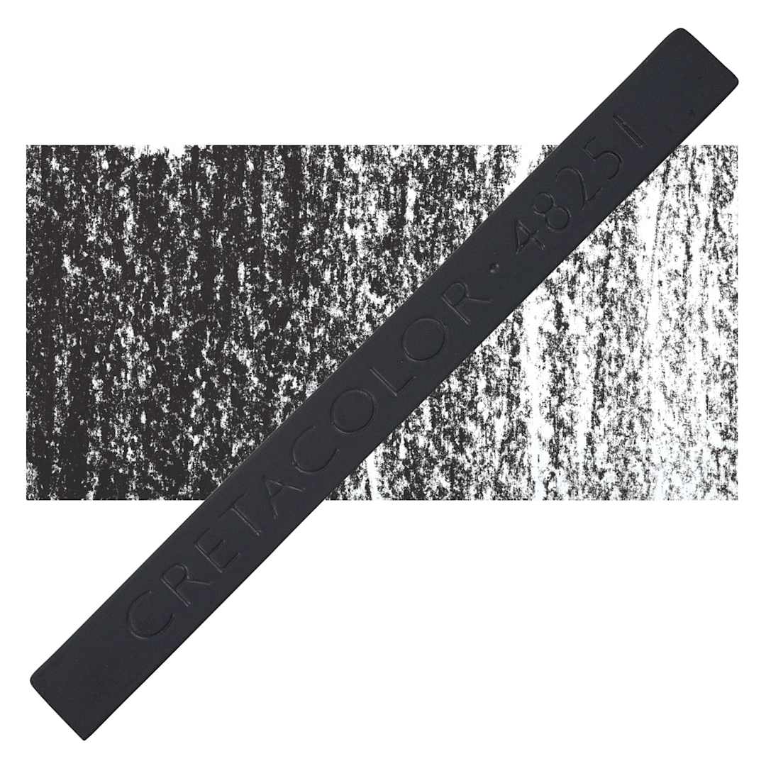 Open in modal - Cretacolor Pastel Carre Hard Pastel - Fired Deep Black Extra Soft pastel and swatch