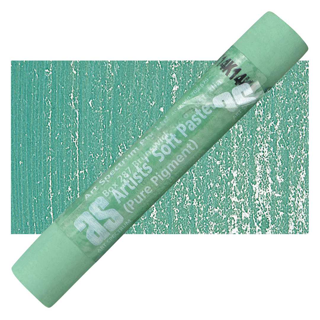 Open in modal - Art Spectrum Artists' Soft Pastel - Australian Leaf Green Blue 578T pastel and swatch