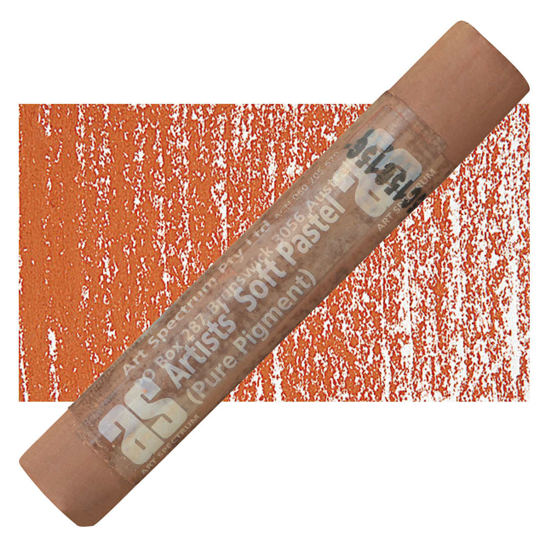 Open in modal - Art Spectrum Artists' Soft Pastel - Burnt Sienna 548N pastel and swatch