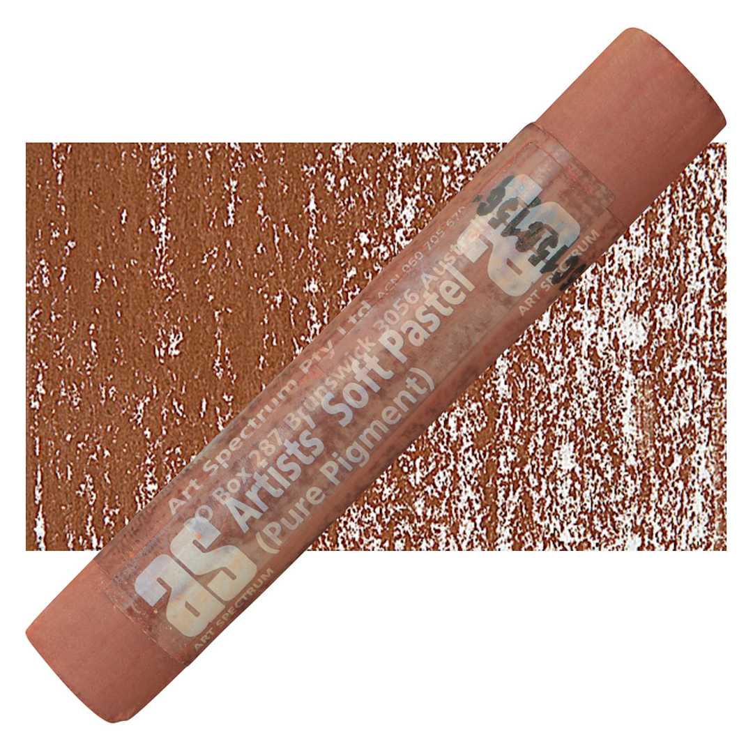 Open in modal - Art Spectrum Artists' Soft Pastel - Burnt Sienna 548P pastel and swatch