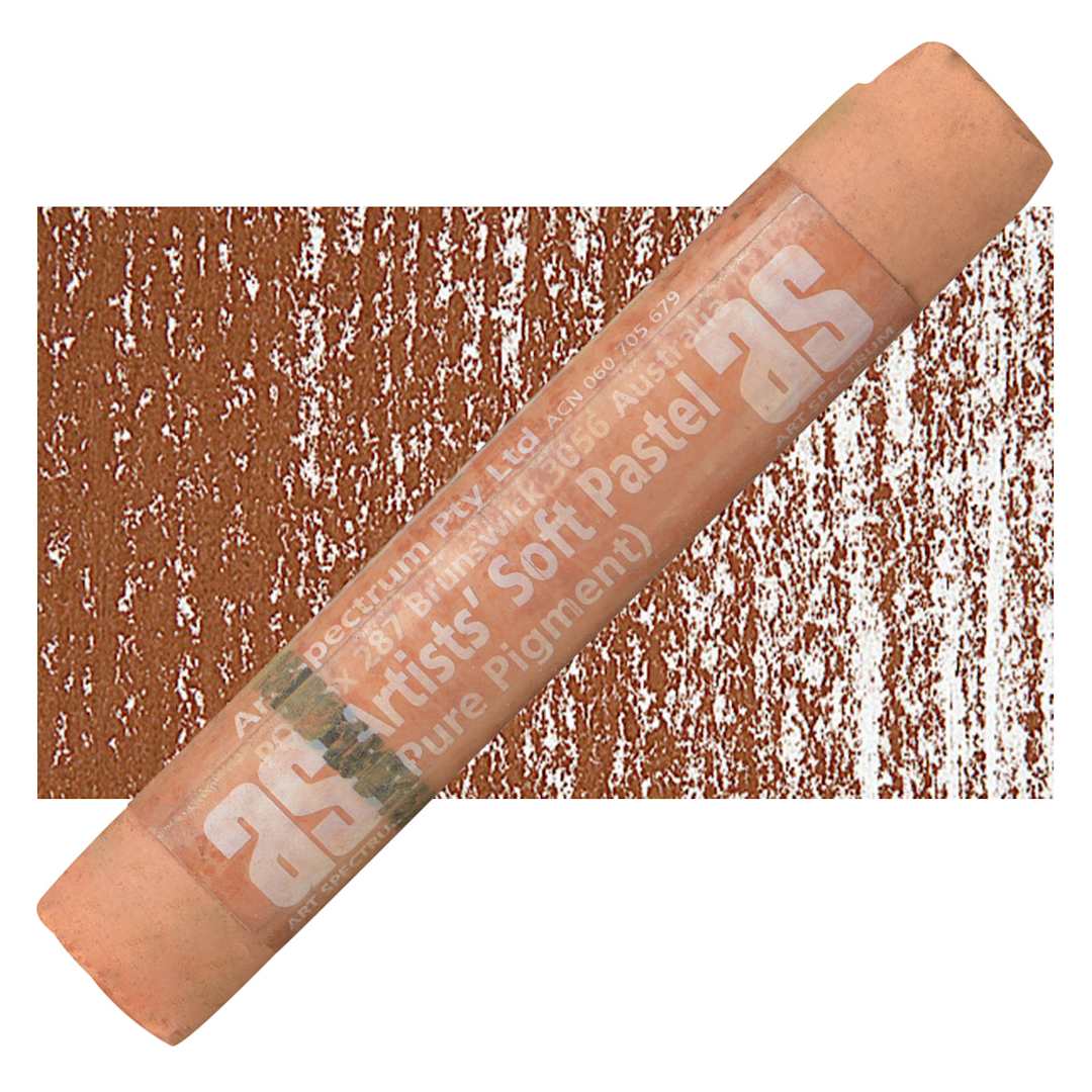 Open in modal - Art Spectrum Artists' Soft Pastel - Burnt Sienna 548T pastel and swatch