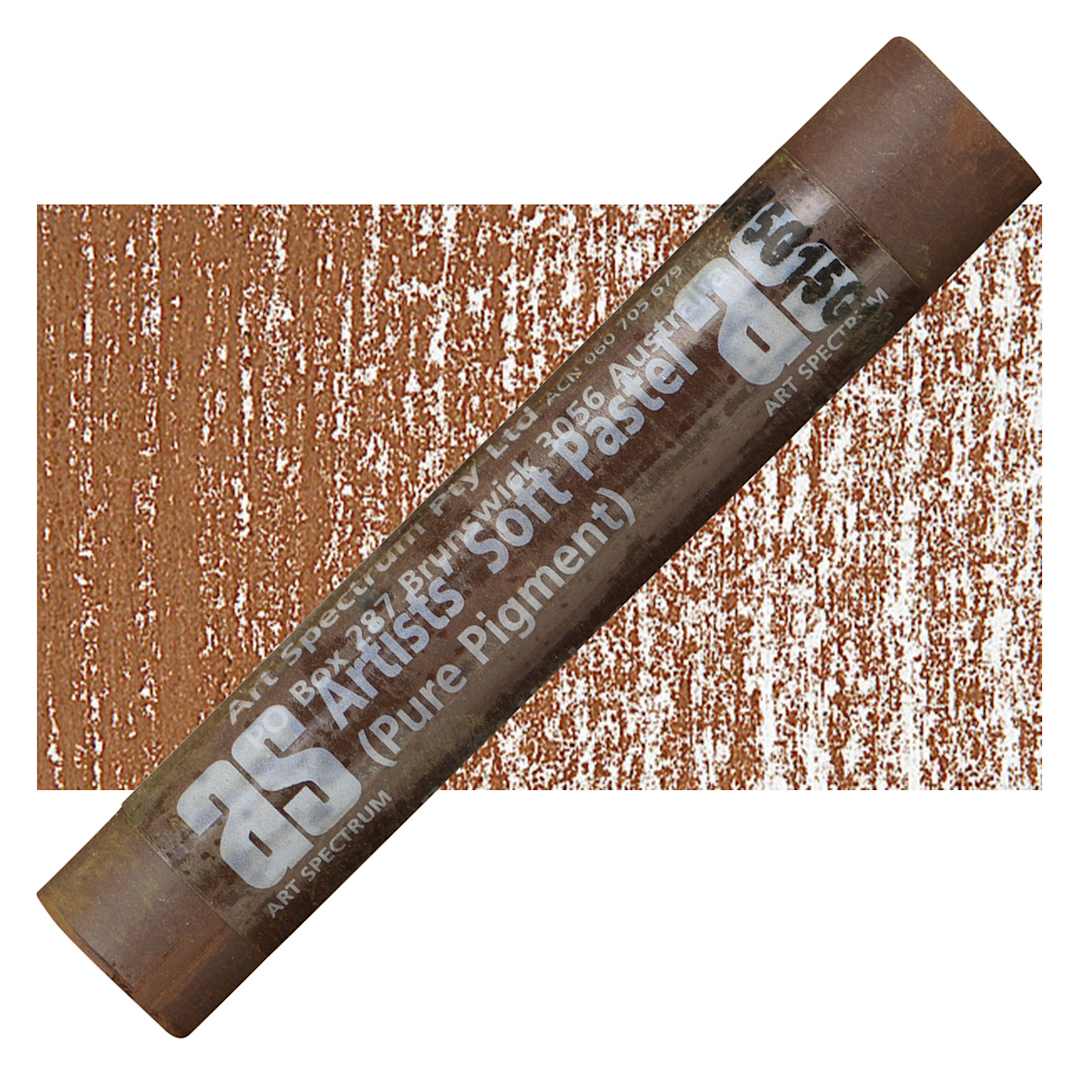Open in modal - Art Spectrum Artists' Soft Pastel - Burnt Umber 552N pastel and swatch