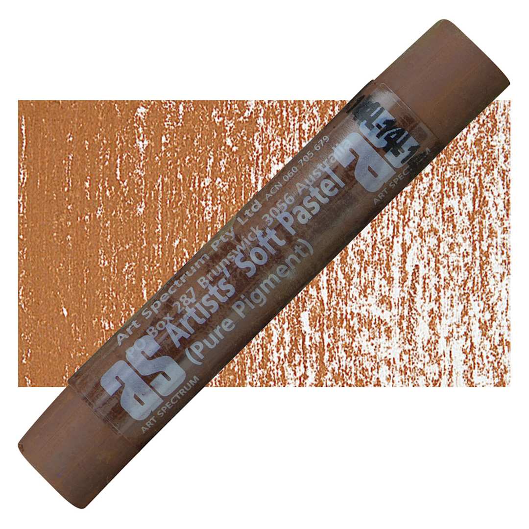 Open in modal - Art Spectrum Artists' Soft Pastel - Burnt Umber 552P pastel and swatch