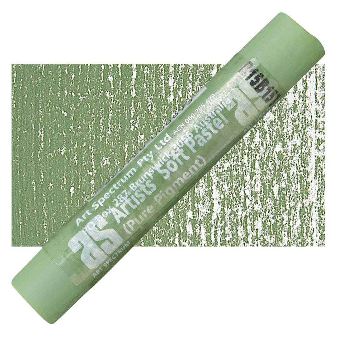 Open in modal - Art Spectrum Artists' Soft Pastel - Green Gray 574P pastel and swatch