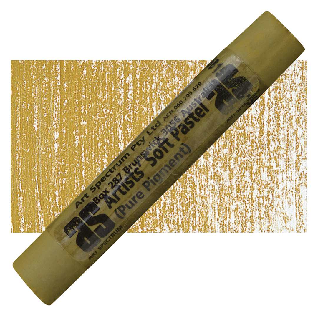 Open in modal - Art Spectrum Artists' Soft Pastel - Greenish Umber, 579P pastel and swatch