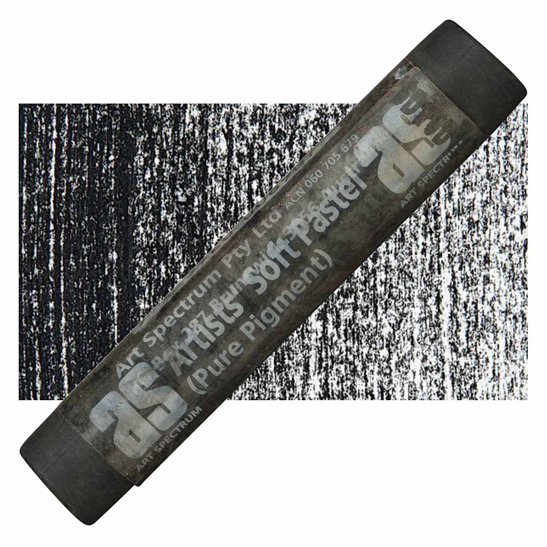 Open in modal - Art Spectrum Artists' Soft Pastel - Lamp Black 599P pastel and swatch