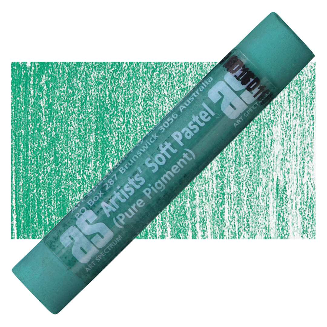 Open in modal - Art Spectrum Artists' Soft Pastel - Phthalo Green 570P pastel and swatch